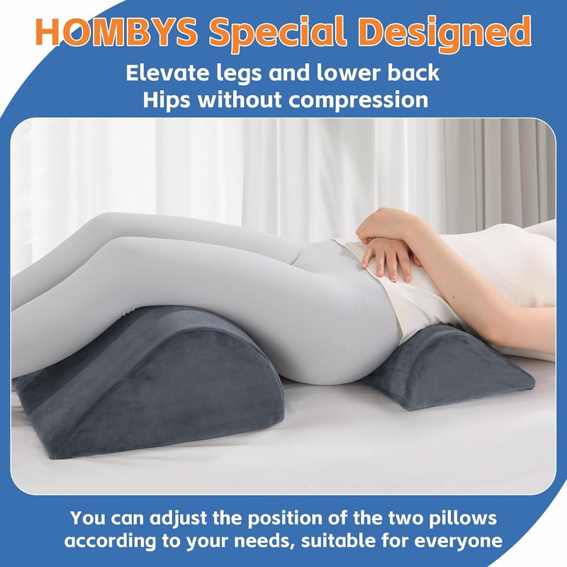 HOMBYS BBL Pillow After Surgery for Sleeping, Lumbar Support with Leg Wedge, 2 PCS Set for Brazilian Butt Lift Surgery Recovery, BBL Recovery Must Haves,Pain Relief - Image 3
